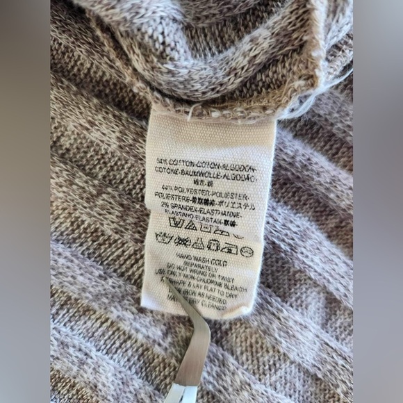 Free People Waffle Knit Long Sleeve Mock Neck size medium - Picture 7 of 8